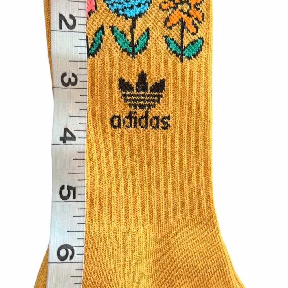Adidas Originals Floral Crew Socks 3 Pack Women’s M Yellow Black White - NEW - Picture 7 of 12